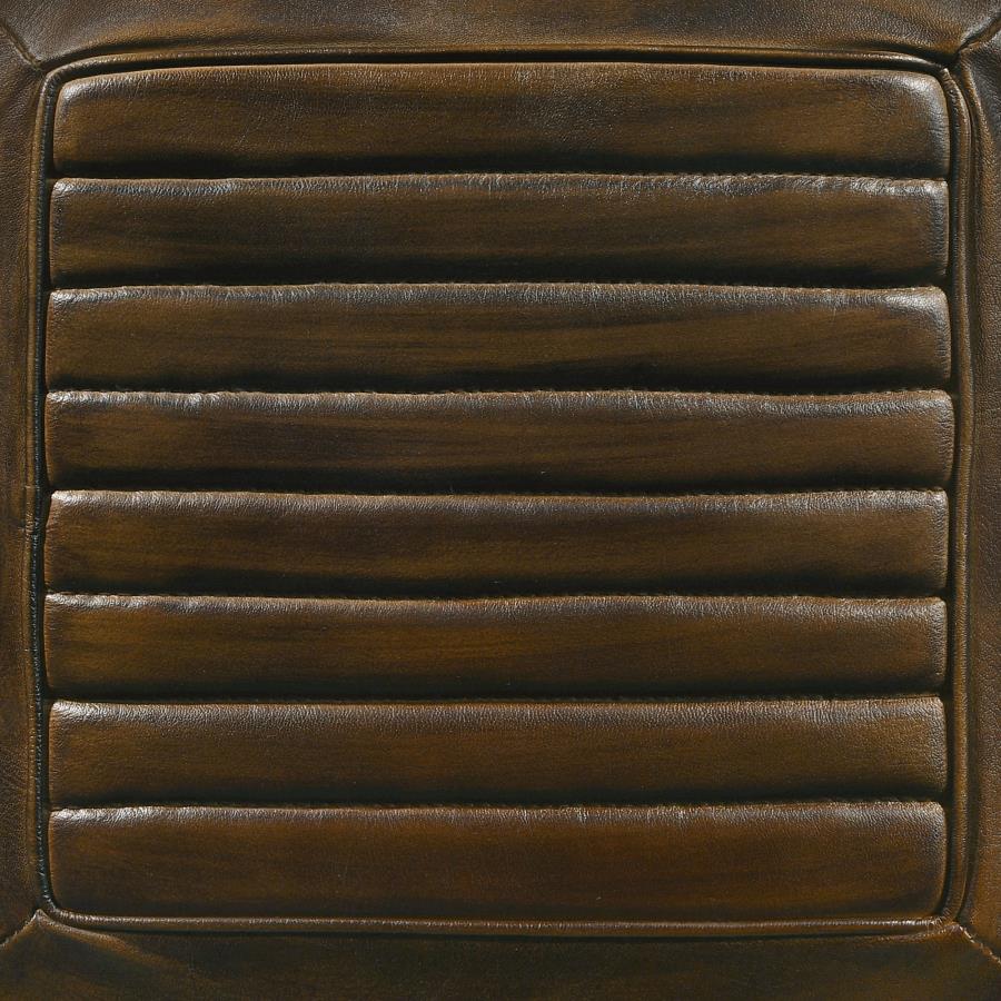 Alvaro Leather Upholstered Counter Stool Brown (Set of 2)