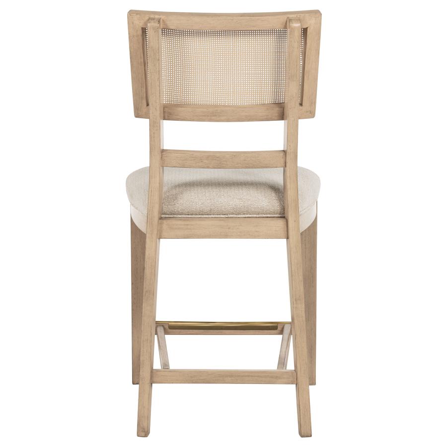 Kailani Radio Weave Cane Counter Dining Side Chair Beige Oak