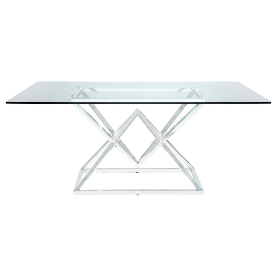 Beaufort 6-piece Rectangular Dining Set Chrome and Grey