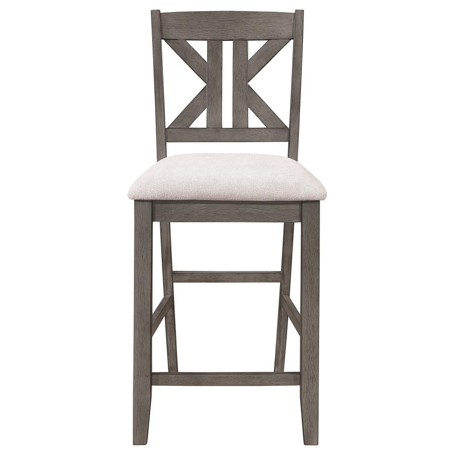 Athens Wood Counter Chair with Cushion Barn Grey (Set of 2)