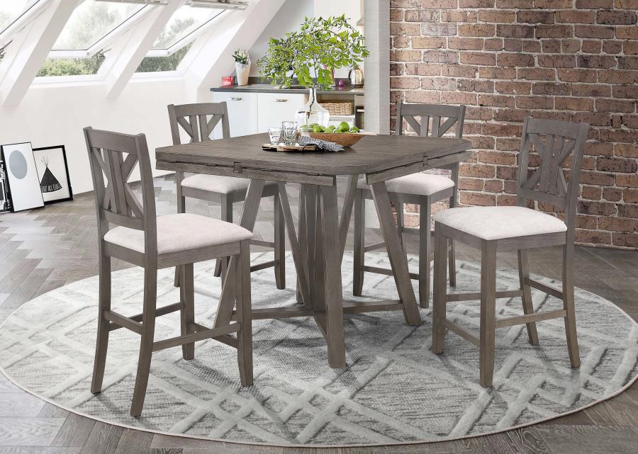 Modal Additional Images for Athens Wood Counter Chair with Cushion Barn Grey (Set of 2)