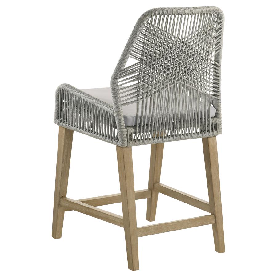 Nakia Woven Rope Counter Chair with Cushion Grey (Set of 2)