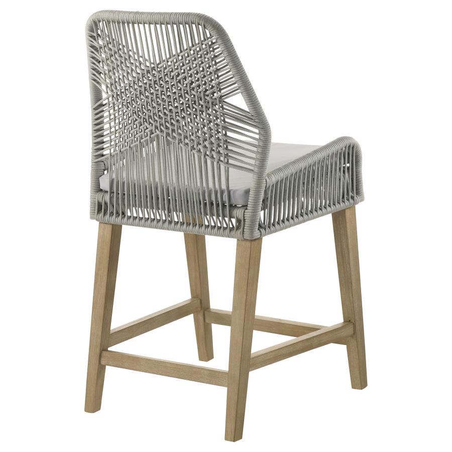 Nakia Woven Rope Counter Chair with Cushion Grey (Set of 2)