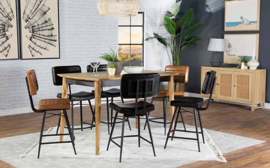 Modal Additional Images for Partridge Leather Counter Chair Antique Espresso (Set of 2)