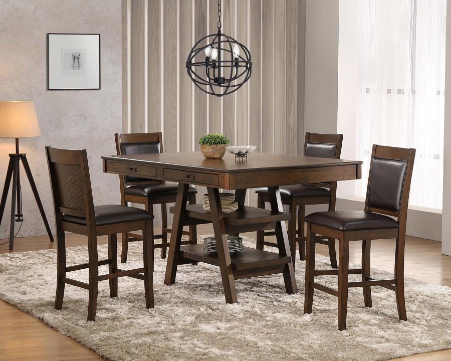 Modal Additional Images for Dewey Upholstered Counter Chair Walnut (Set of 2)
