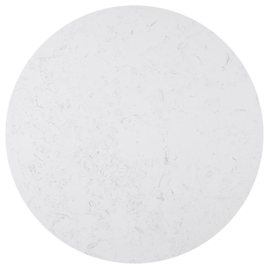 Sherry 5-piece Round Marble Top Dining Table Set Sand