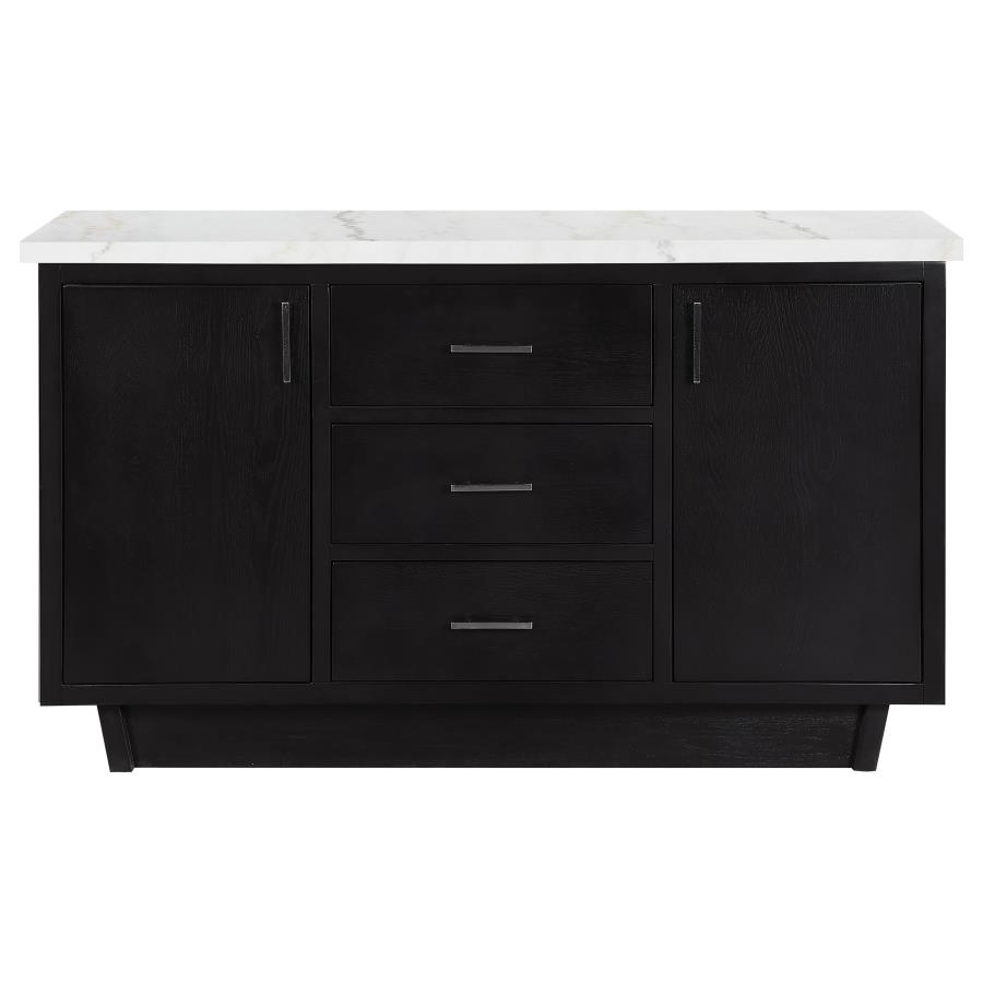 Sherry 3-drawer Marble Top Sideboard Buffet Rustic Espresso