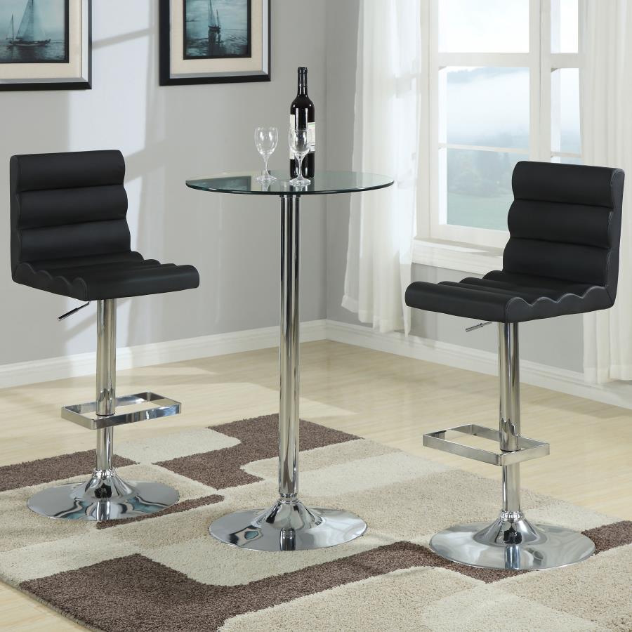 Modal Additional Images for Abiline Round 24-inch Glass Top Bistro Bar Table Chrome