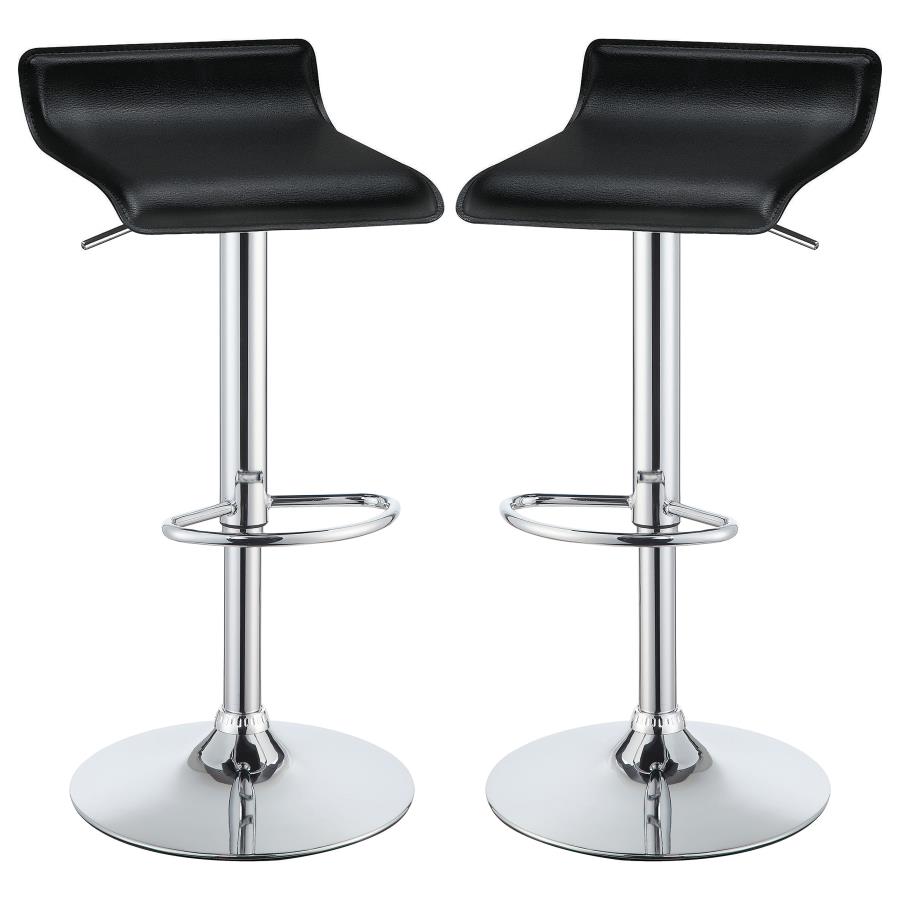 (image for) Bidwell Upholstered Adjustable Bar Stool Black (Set of 2)