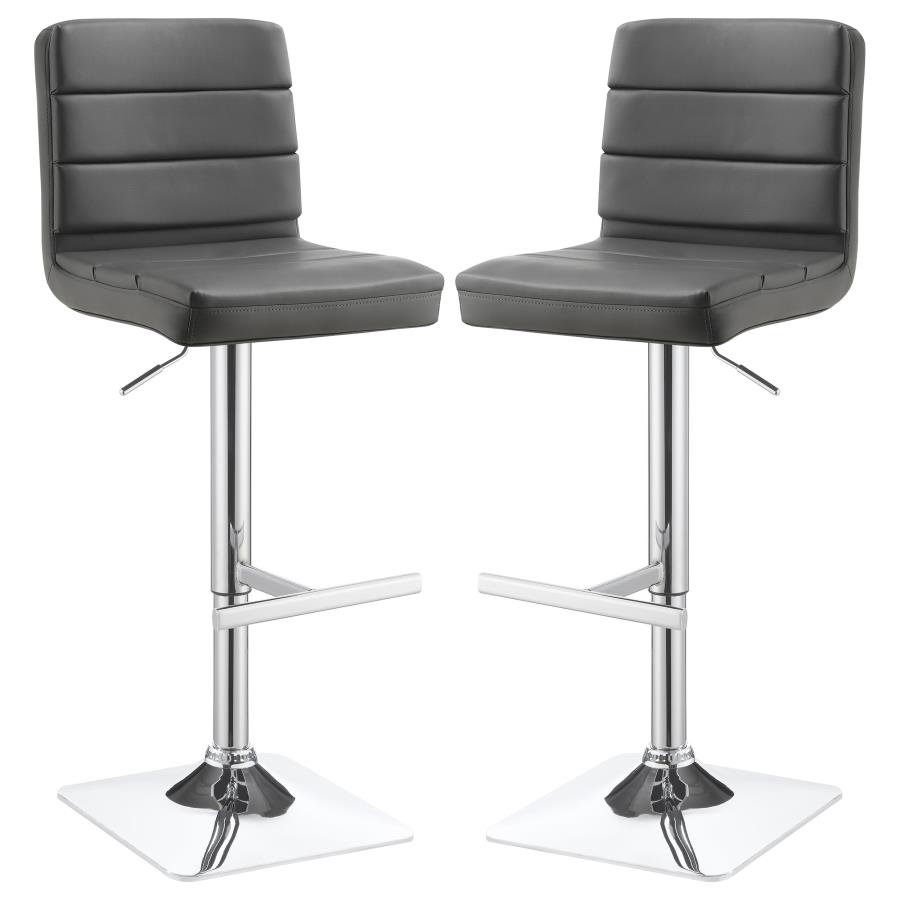 (image for) Bianca Upholstered Adjustable Bar Stool Grey (Set of 2)