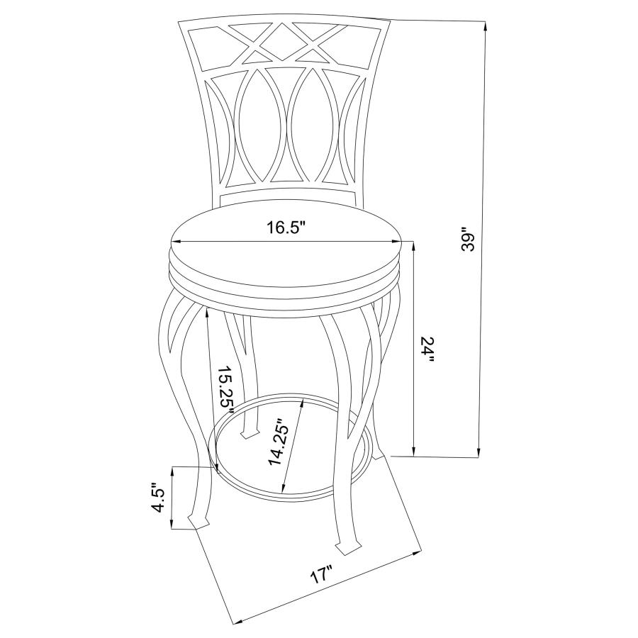 Modal Additional Images for Adamsville Upholstered Swivel Counter Height Stool Black