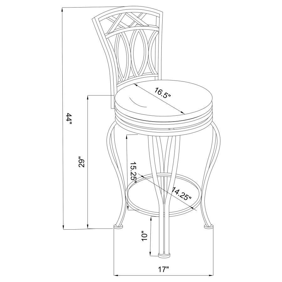 Modal Additional Images for Adamsville Upholstered Swivel Bar Stool Black
