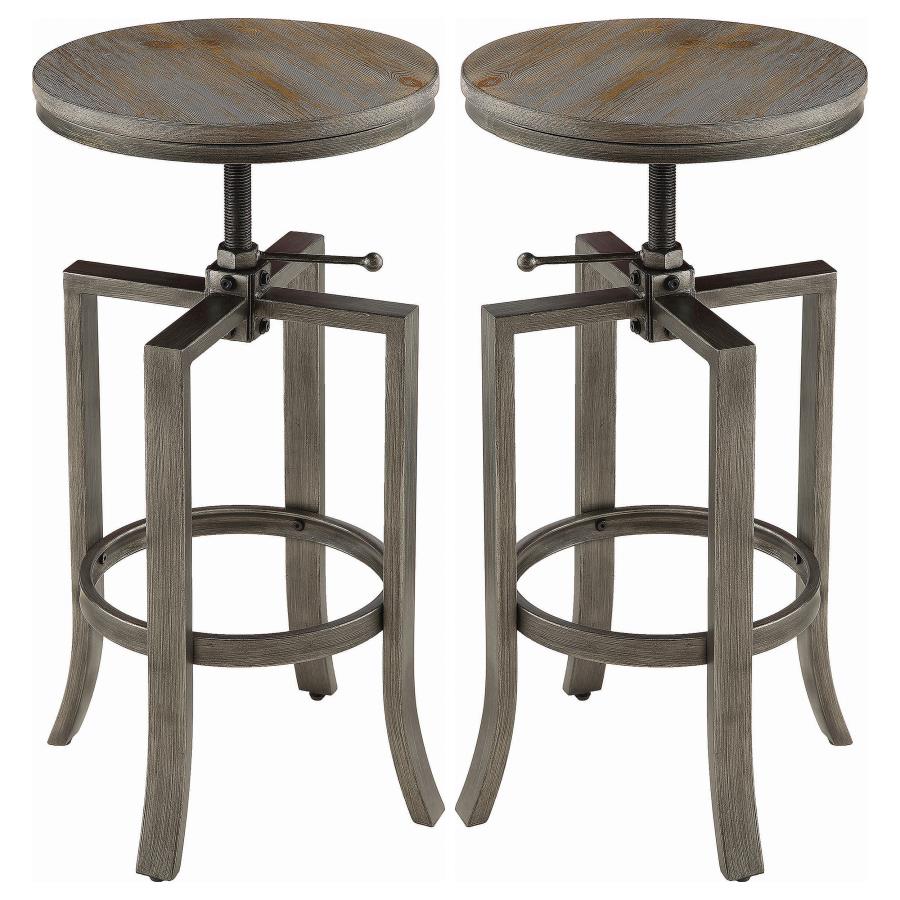 (image for) Bartlett Adjustable Backless Bar Stool Nutmeg (Set of 2)