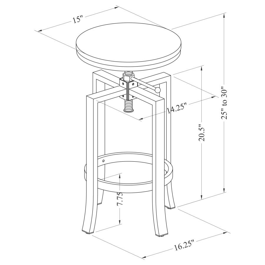 Bartlett Adjustable Backless Bar Stool Nutmeg (Set of 2)