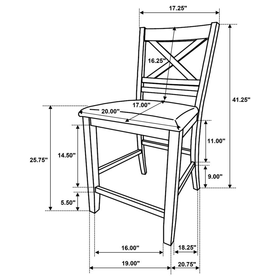 Modal Additional Images for Hollis 5-piece Counter Height Dining Set Brown and White