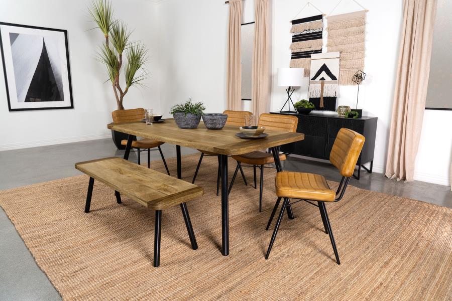 Modal Additional Images for Maverick Wood Dining Bench Natural Mango and Black