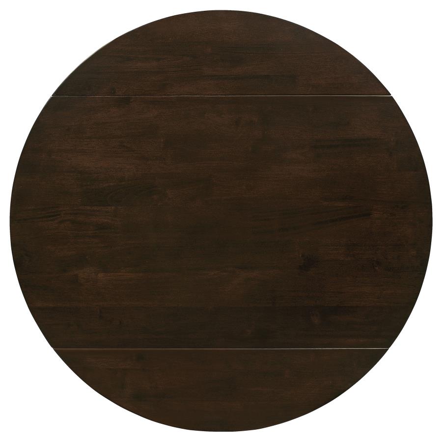 Bucknell 3-piece Round Drop Leaf Dining Table Set Cappuccino