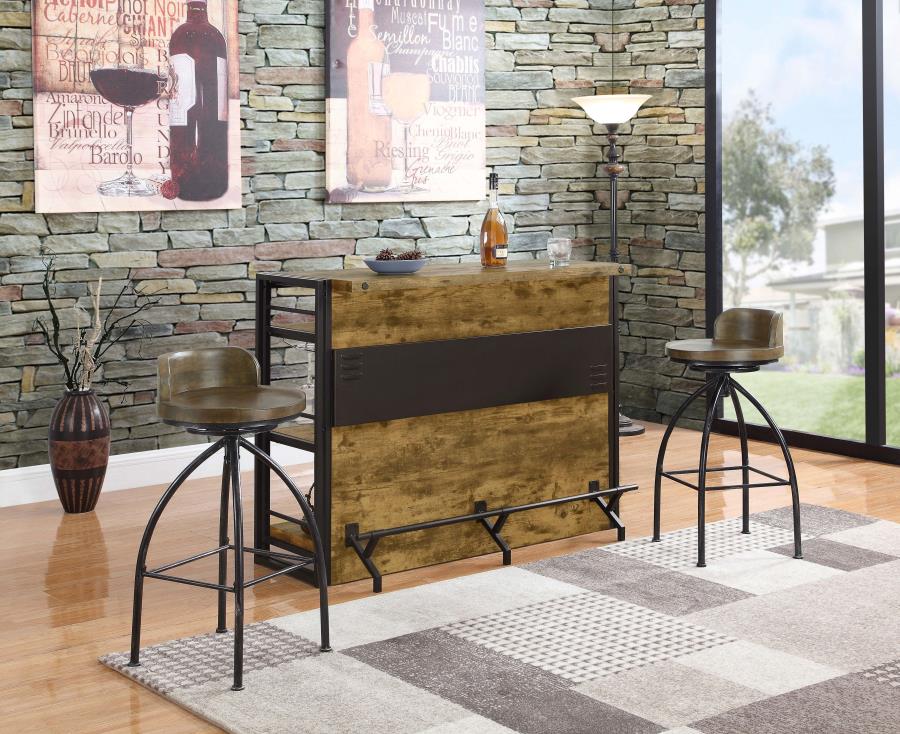 Modal Additional Images for Renaldi 3-shelf Home Bar Wine Cabinet Rustic Nutmeg