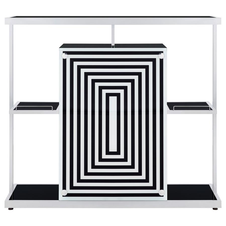 Zinnia 2-tier Glass Shelf Home Bar Wine Cabinet Black