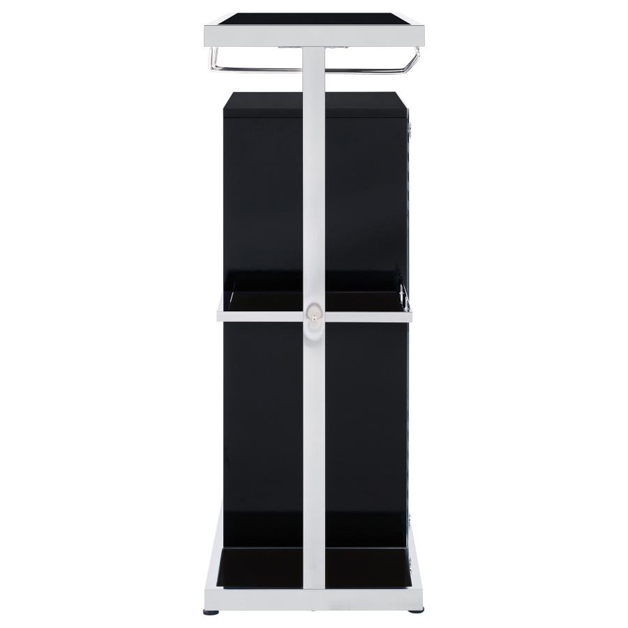 Zinnia 2-tier Glass Shelf Home Bar Wine Cabinet Black
