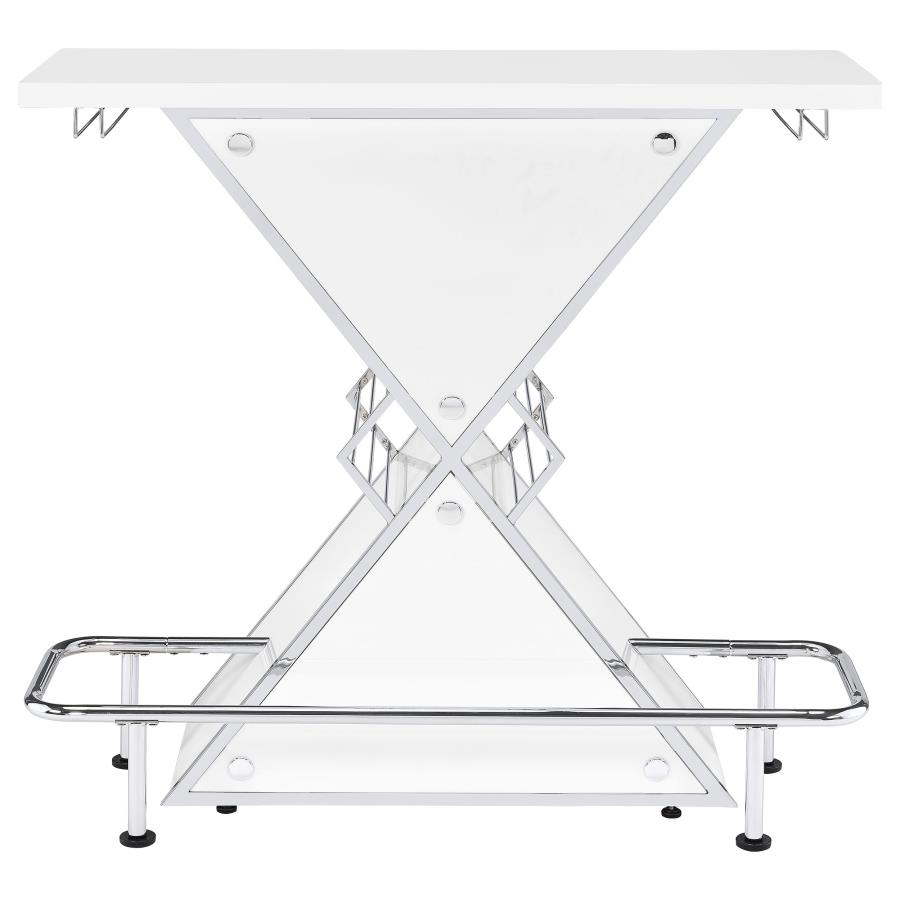 Atoka Freestanding Home Bar Wine Cabinet White High Gloss