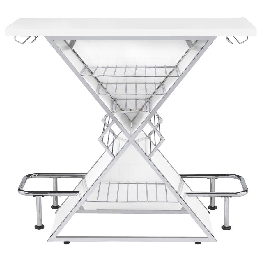 Atoka Freestanding Home Bar Wine Cabinet White High Gloss