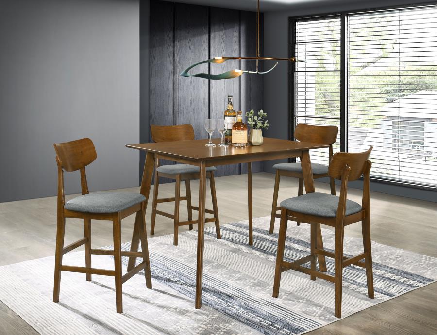 (image for) Robbie 5-piece 47-inch Counter Height Dining Set Walnut