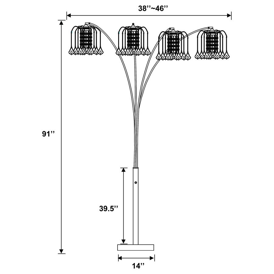 Modal Additional Images for Maisel 91-inch Hanging Crystal Arc Tree Floor Lamp Black