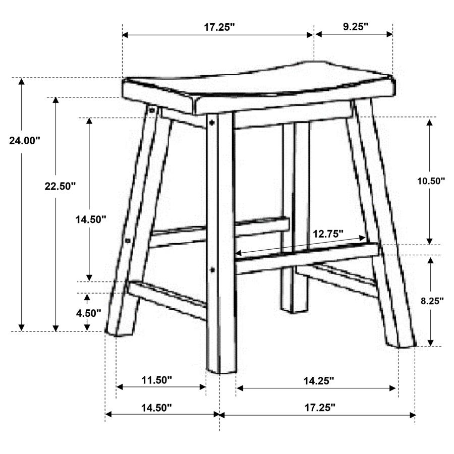 Modal Additional Images for Durant Wood Backless Counter Stool Black (Set of 2)
