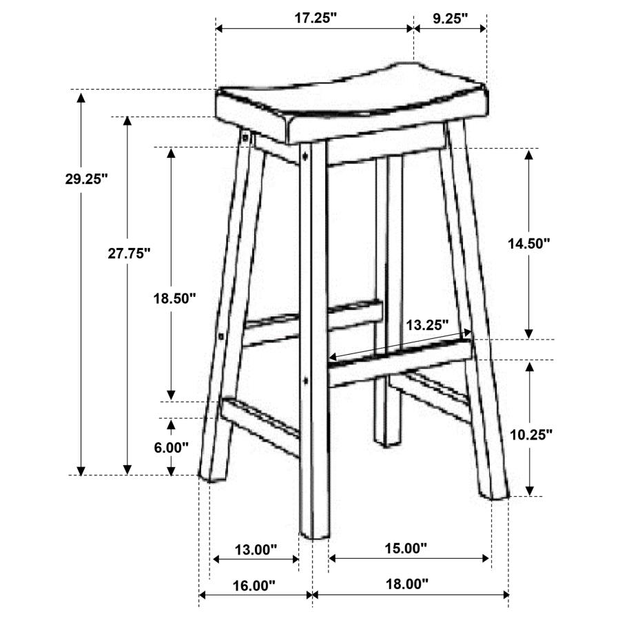 Modal Additional Images for Durant Wood Backless Bar Stool Chestnut (Set of 2)