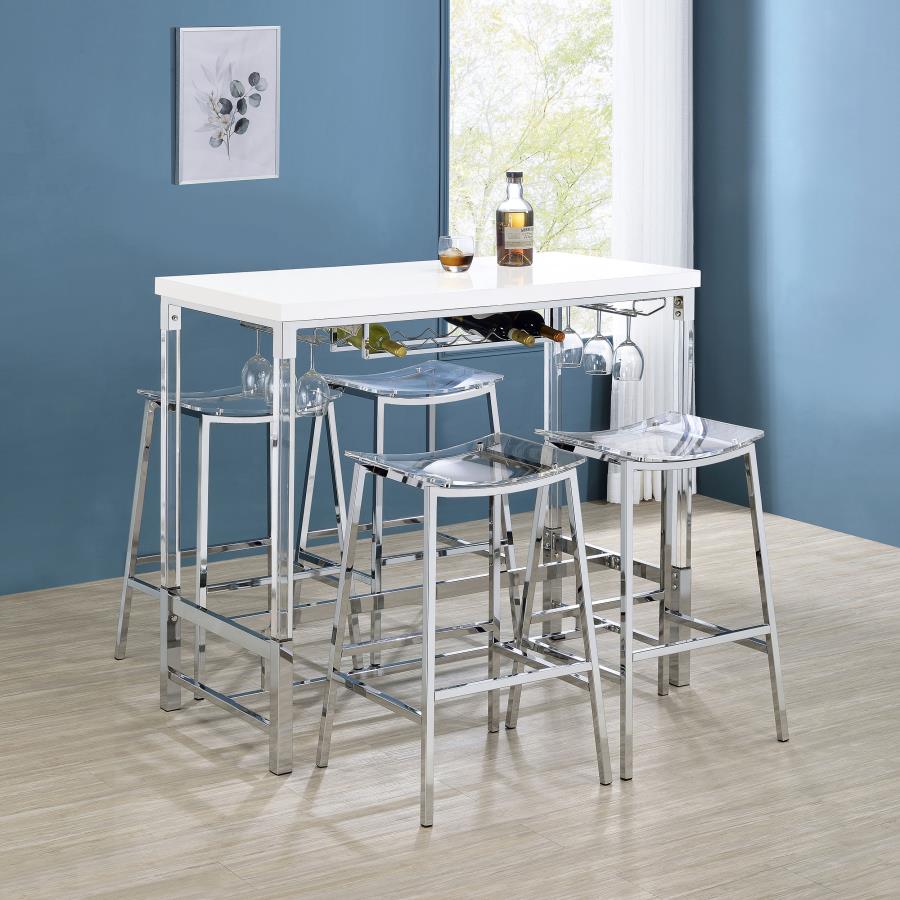 Modal Additional Images for Norcrest 47-inch Acrylic Leg Bar Table White High Gloss
