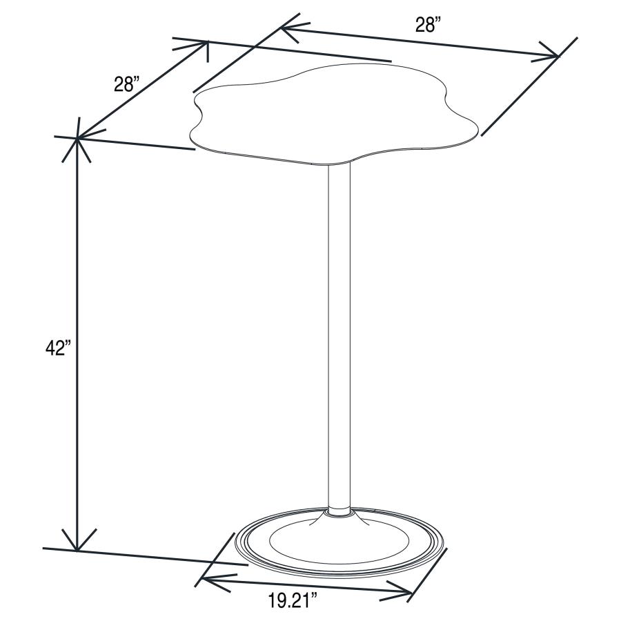 Modal Additional Images for Keanu Curved 29-inch Cloud-Shaped Bistro Bar Table Black
