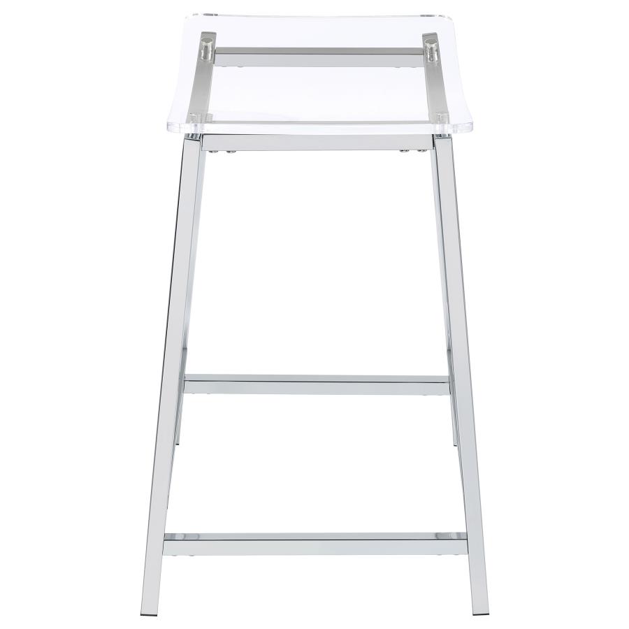 Jovani Acrylic Backless Counter Stool Chrome (Set of 2)