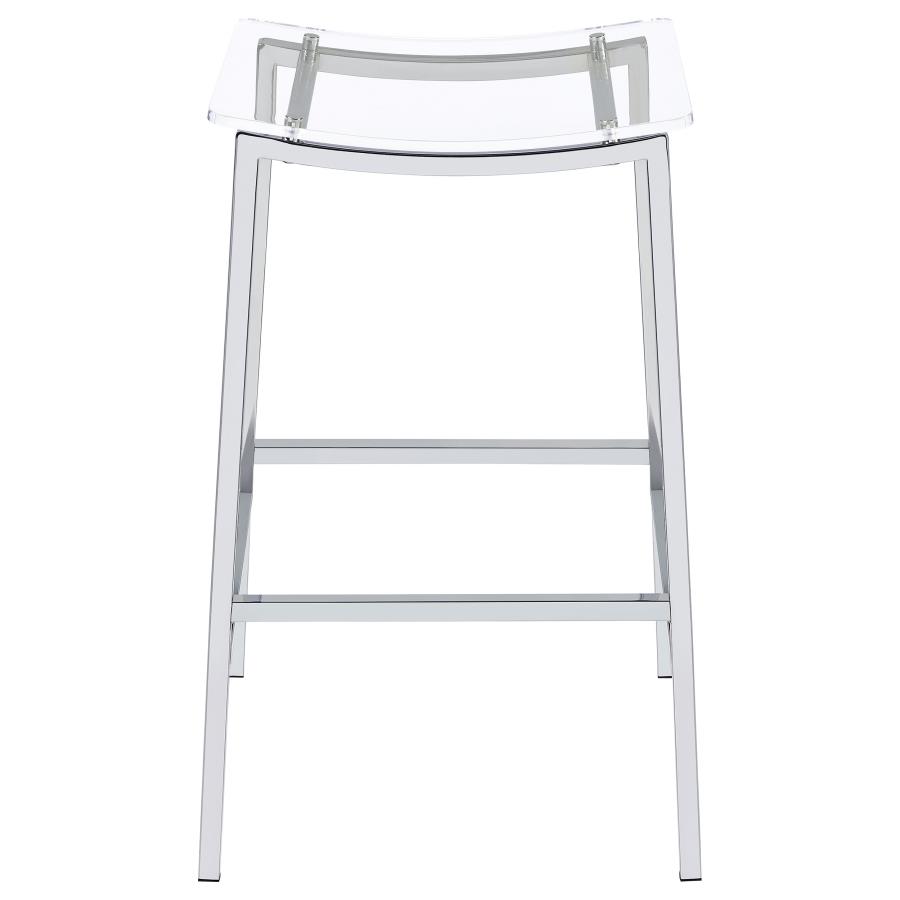 Jovani Acrylic Backless Bar Stool Chrome (Set of 2)