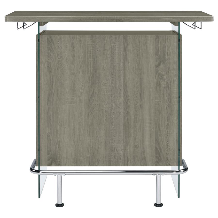 Acosta Freestanding Home Bar Wine Cabinet Weathered Grey