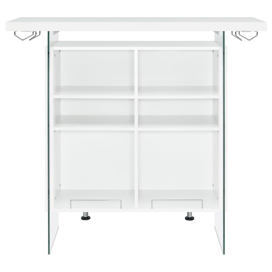 Acosta Freestanding Home Bar Wine Cabinet White High Gloss
