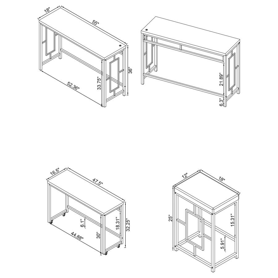 Modal Additional Images for Jackson 4-piece Multipurpose Counter Height Table Set White