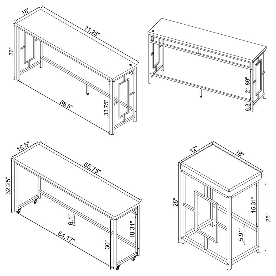 Modal Additional Images for Jackson 5-piece Multipurpose Counter Height Table Set White
