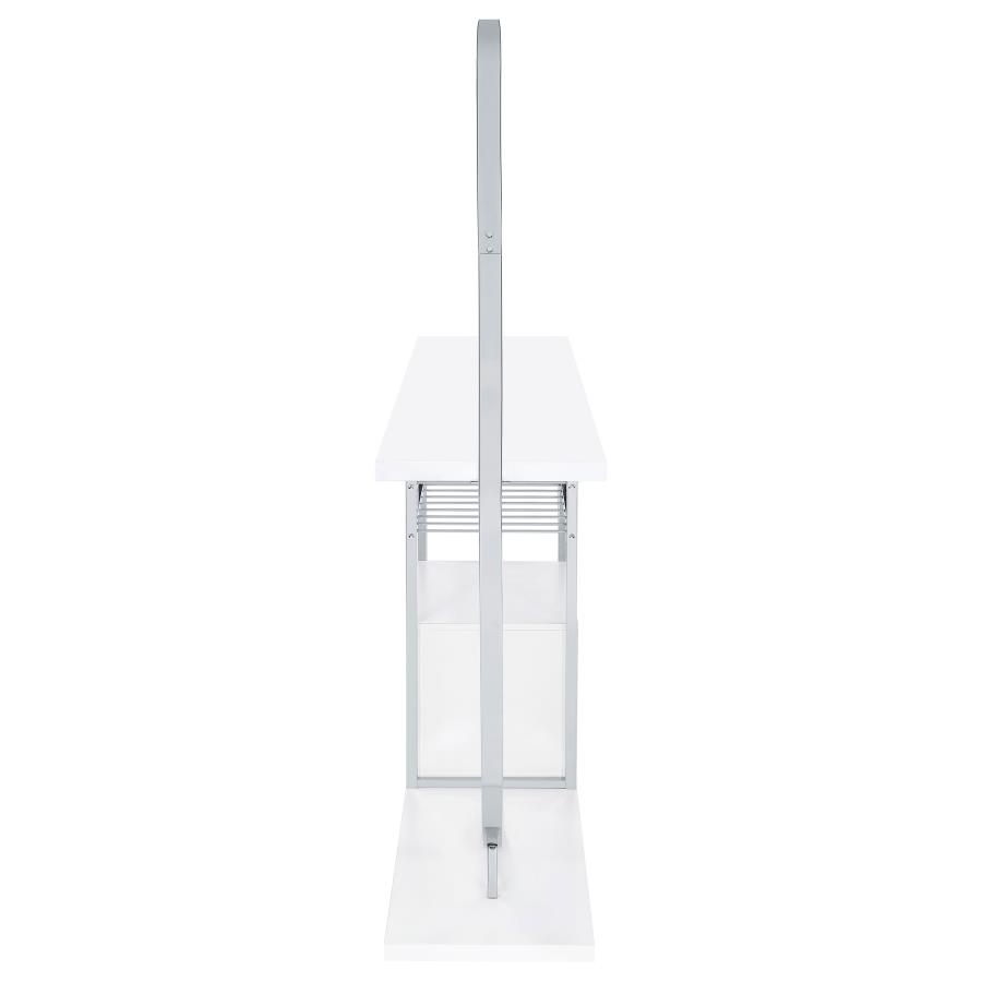 Risley 2-door Circular LED Home Bar Cabinet White High Gloss