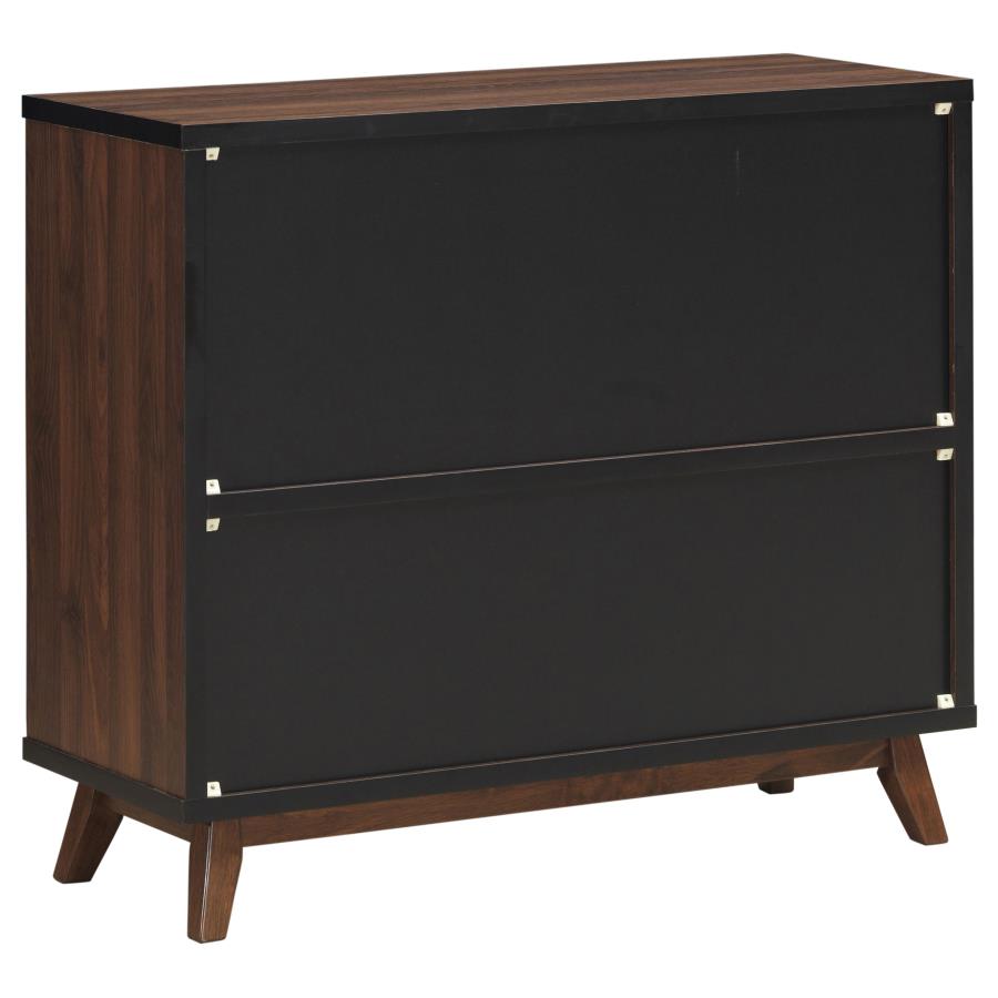Ezekiel 2-door Home Bar Wine Storage Cabinet Walnut
