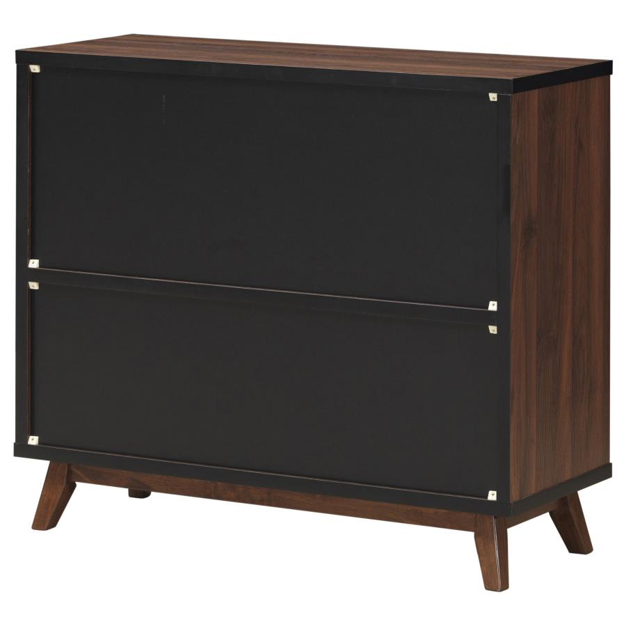 Ezekiel 2-door Home Bar Wine Storage Cabinet Walnut