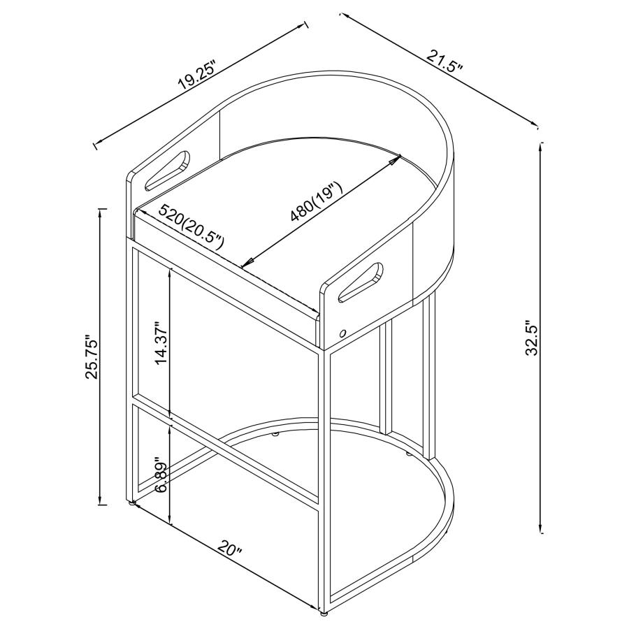 Modal Additional Images for Thermosolis Clear Acrylic Counter Chair Chrome (Set of 2)