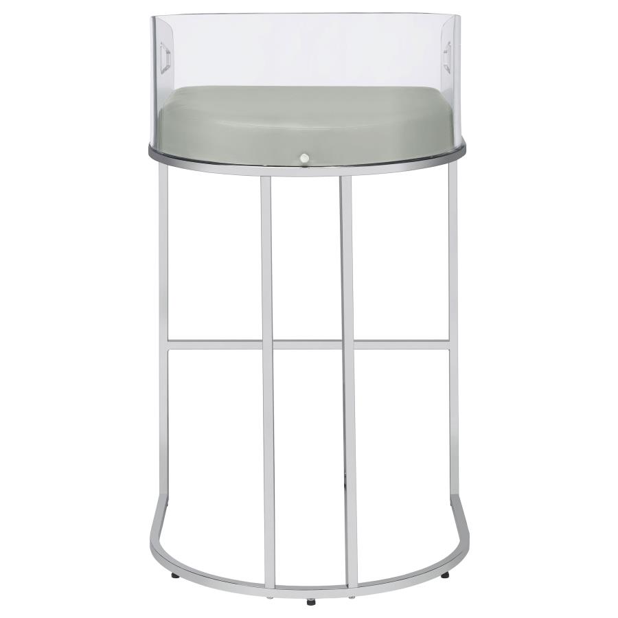 Thermosolis Clear Acrylic Bar Chair Chrome (Set of 2)