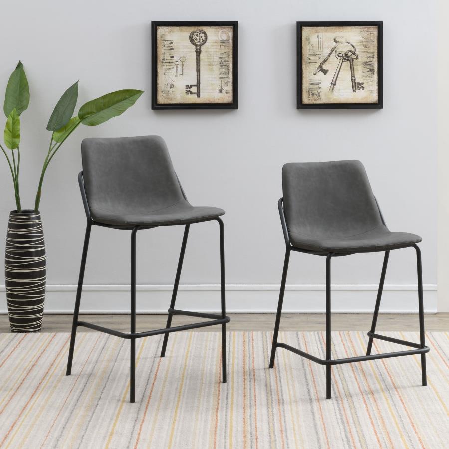 Modal Additional Images for Earnest Upholstered Counter Chair Grey (Set of 2)