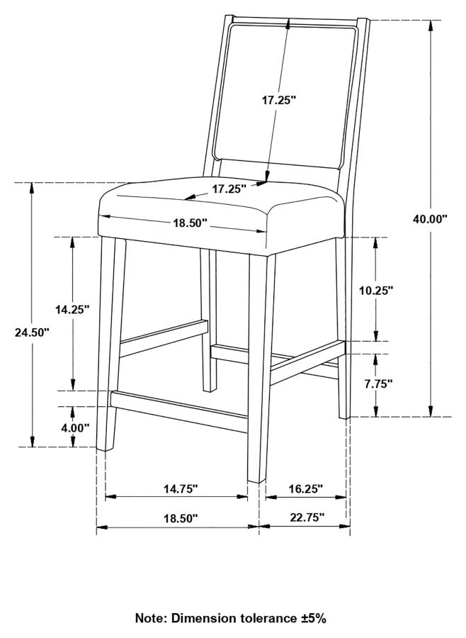 Modal Additional Images for Bedford Fabric Upholstered Counter Chair Grey (Set of 2)