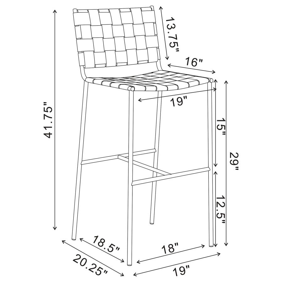 Modal Additional Images for Adelaide Upholstered Pub Height Bar Stool Brown and Chrome