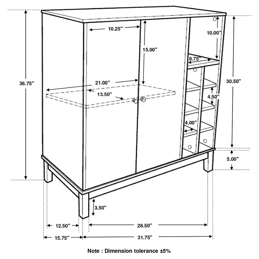 Modal Additional Images for Cheyenne 2-door Home Bar Wine Cabinet Weathered Acacia