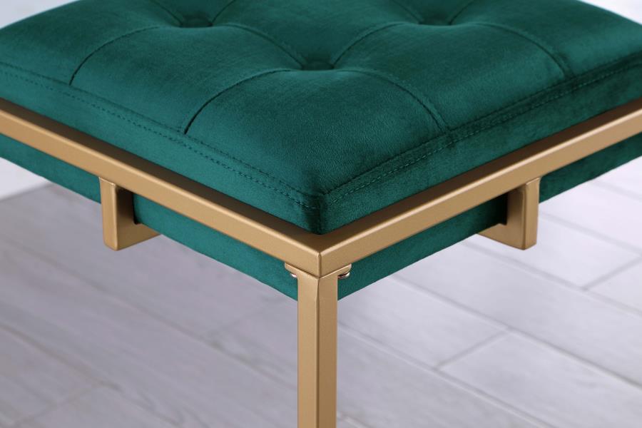 Nadia Upholstered Backless Counter Stool Green (Set of 2)