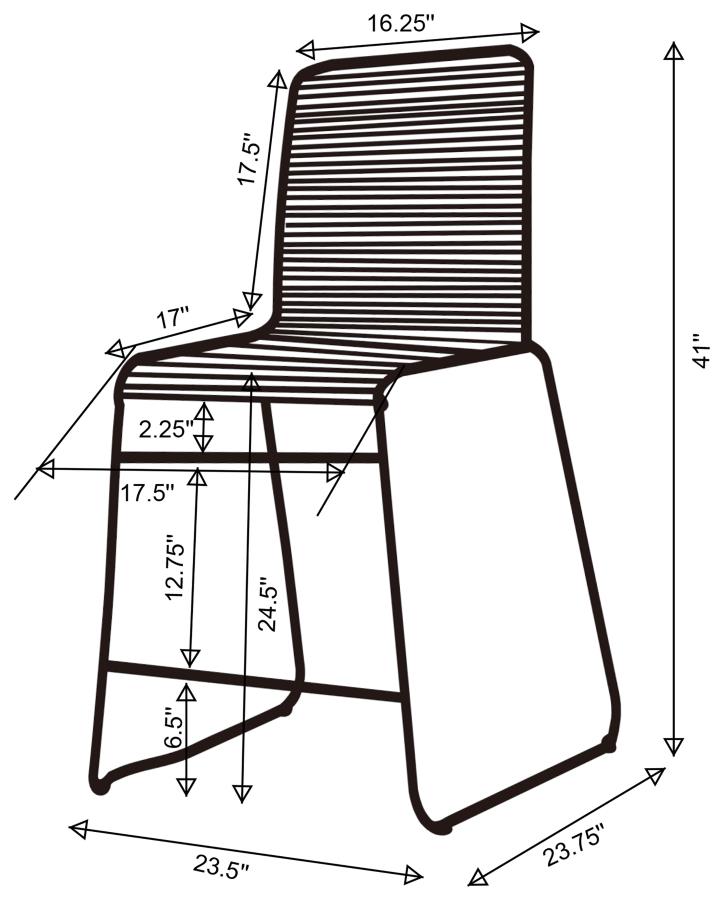 Modal Additional Images for Jerome Woven Rope Metal Counter Chair Charcoal (Set of 2)
