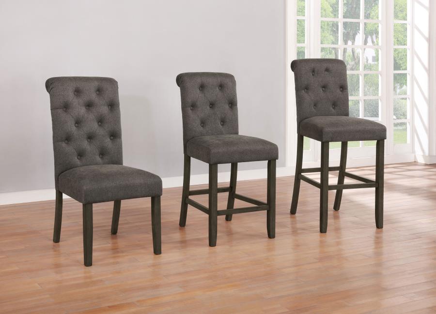 Modal Additional Images for Balboa Fabric Upholstered Counter Chair Grey (Set of 2)